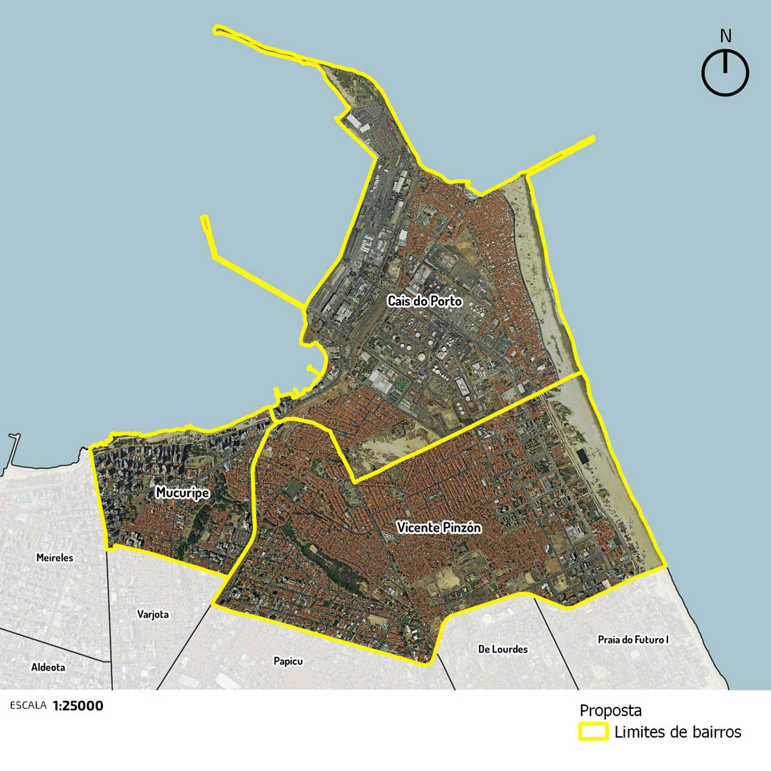 Fóruns Territoriais de Fortaleza - Fórun Territorial Vicente Pinzon, Cais do Porto e Mucuripe - Mapa de Limite dos Bairros
