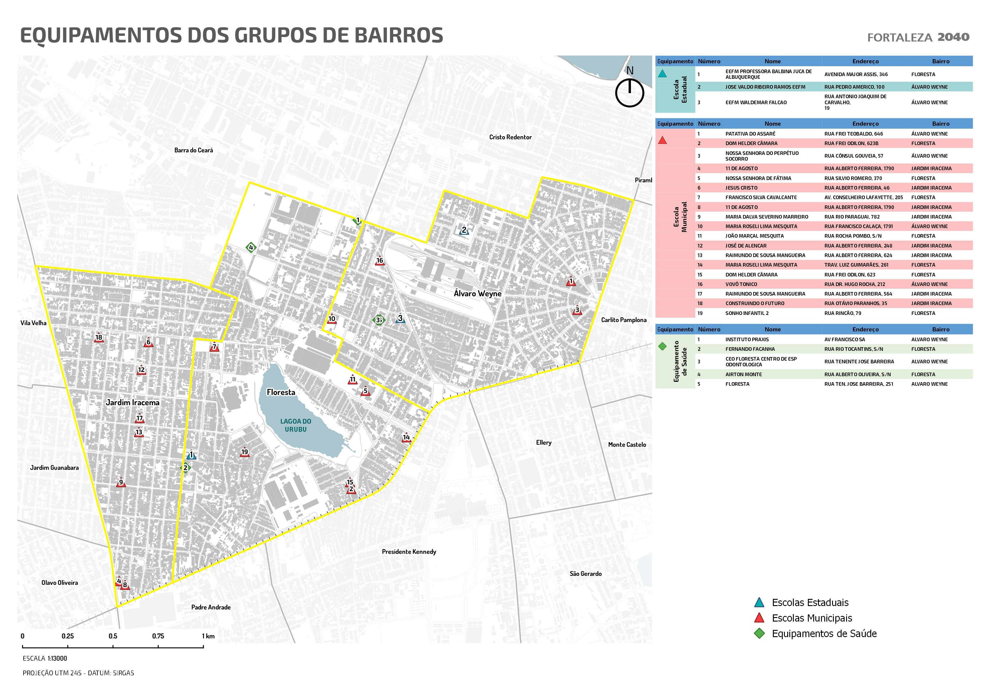 Fóruns Territoriais de Fortaleza - Mapa dos Fóruns Territoriais