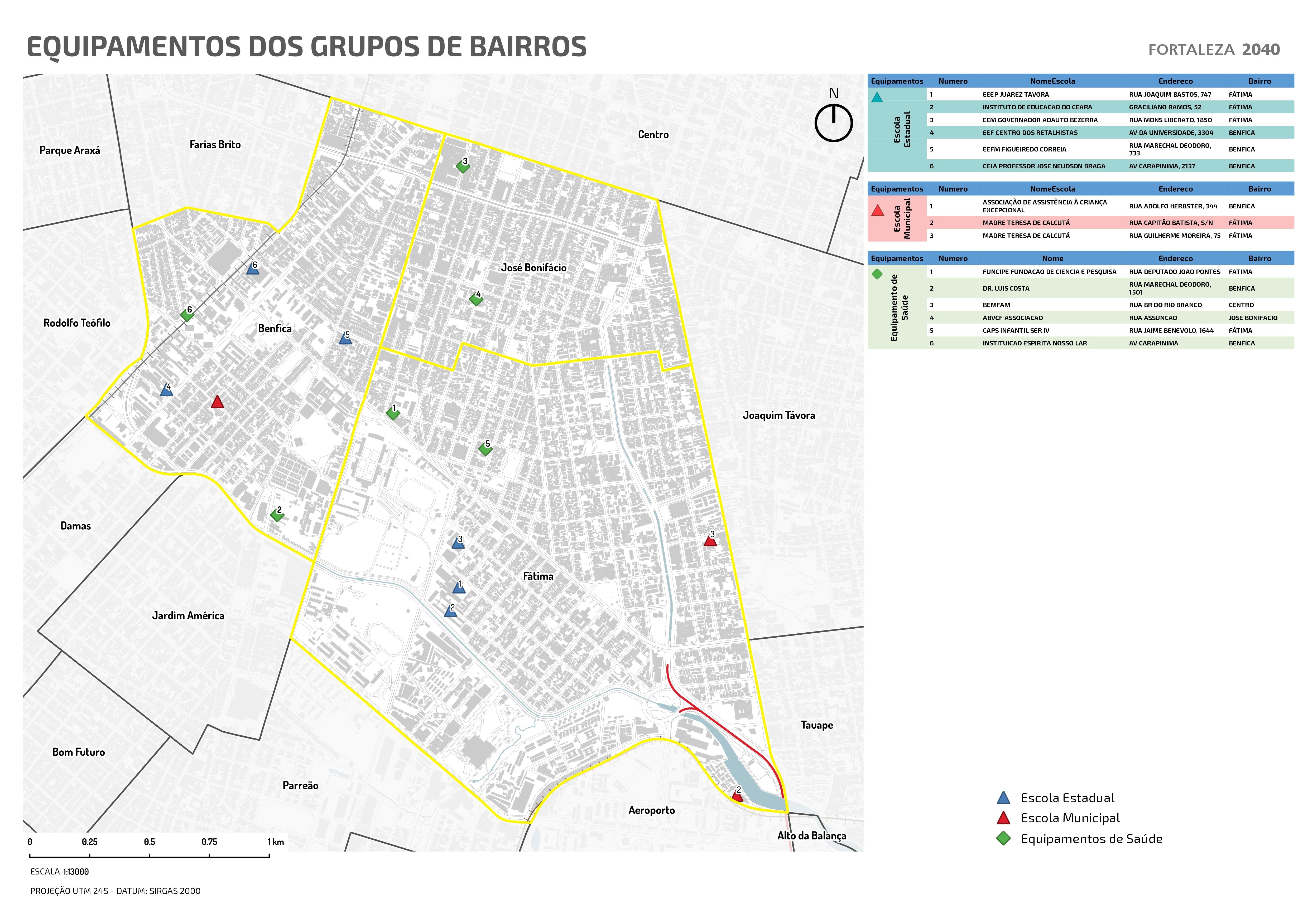 Fóruns Territoriais de Fortaleza - Mapa dos Fóruns Territoriais