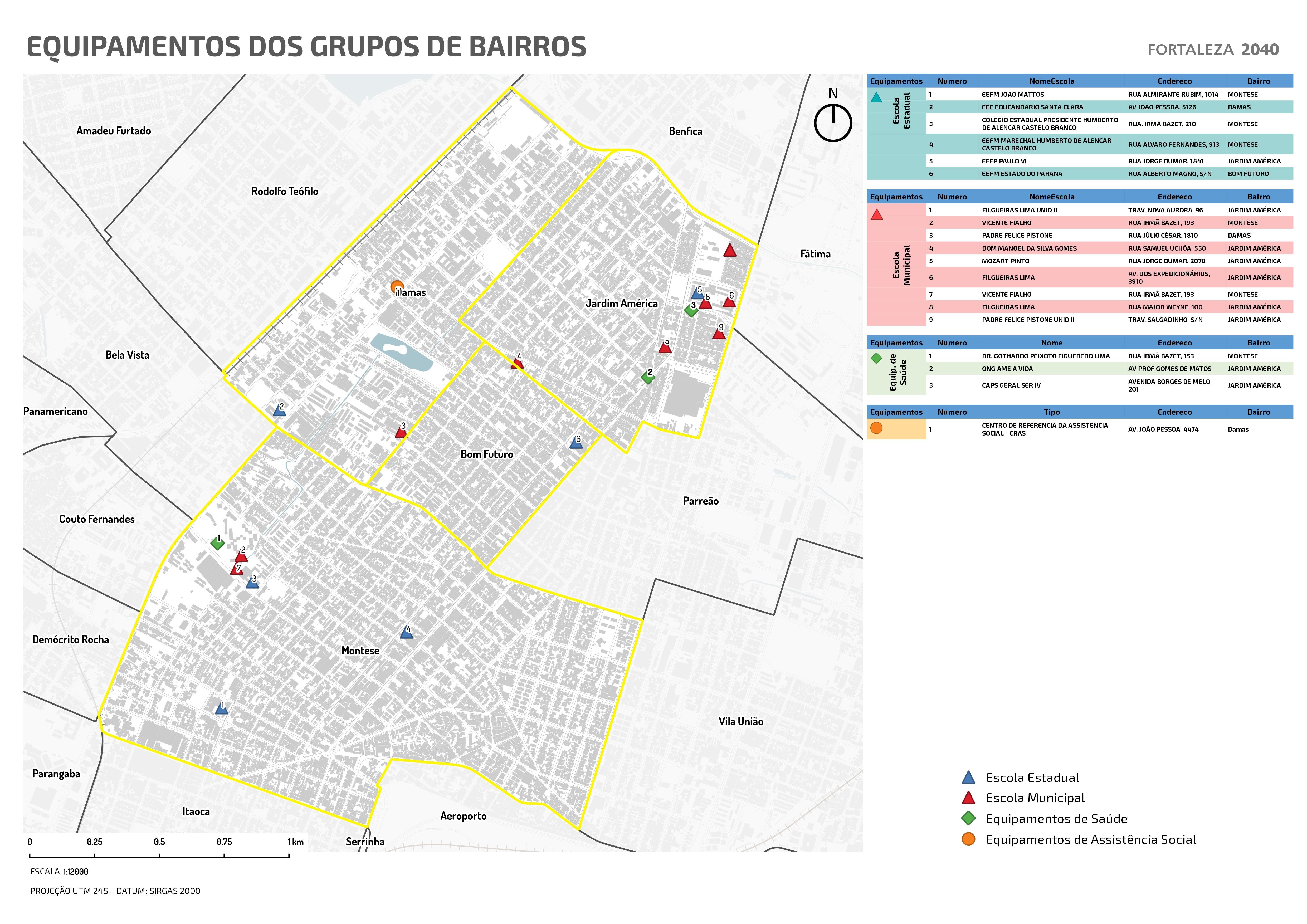 Fóruns Territoriais de Fortaleza - Mapa dos Fóruns Territoriais