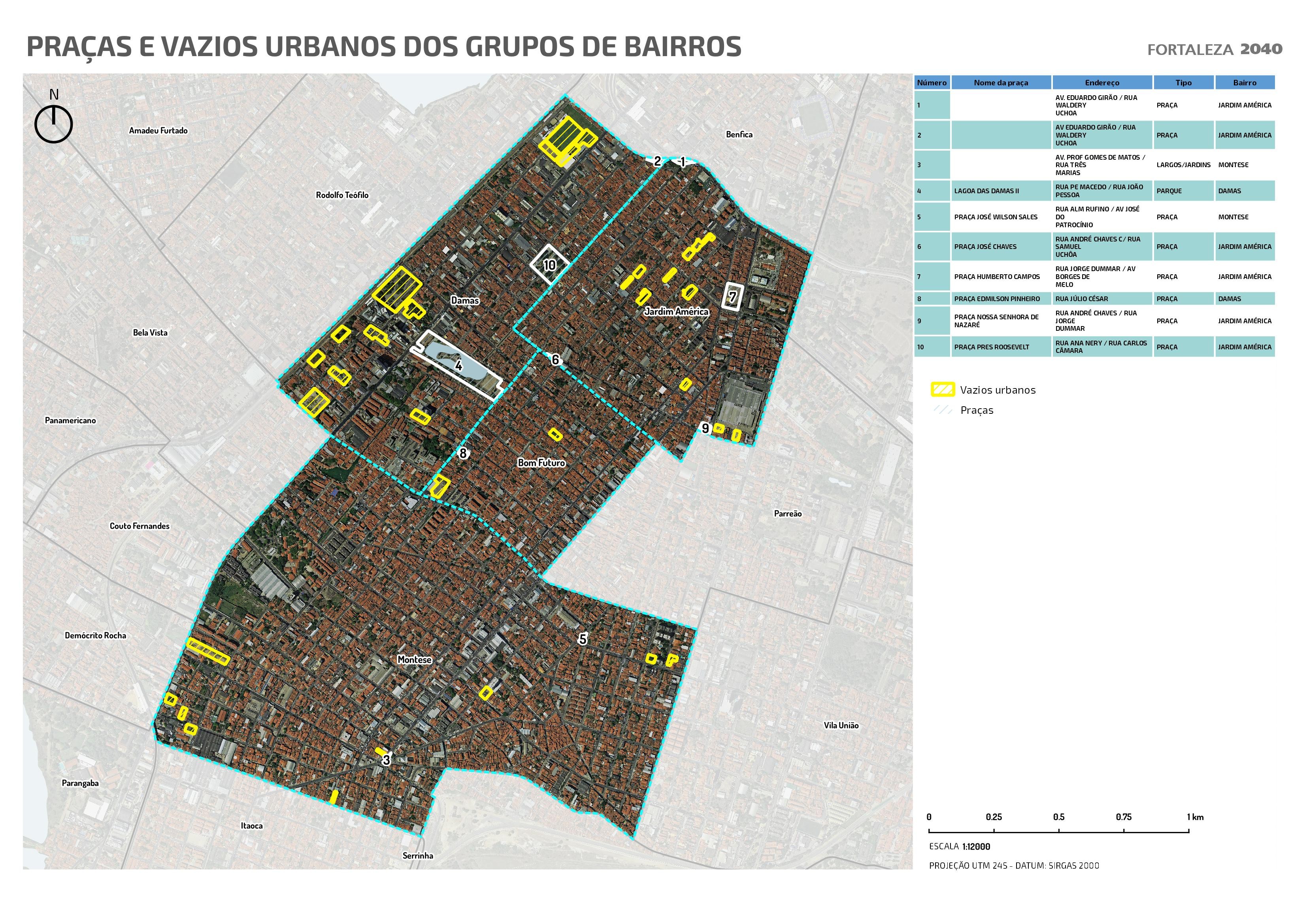 Fóruns Territoriais de Fortaleza - Mapa dos Fóruns Territoriais