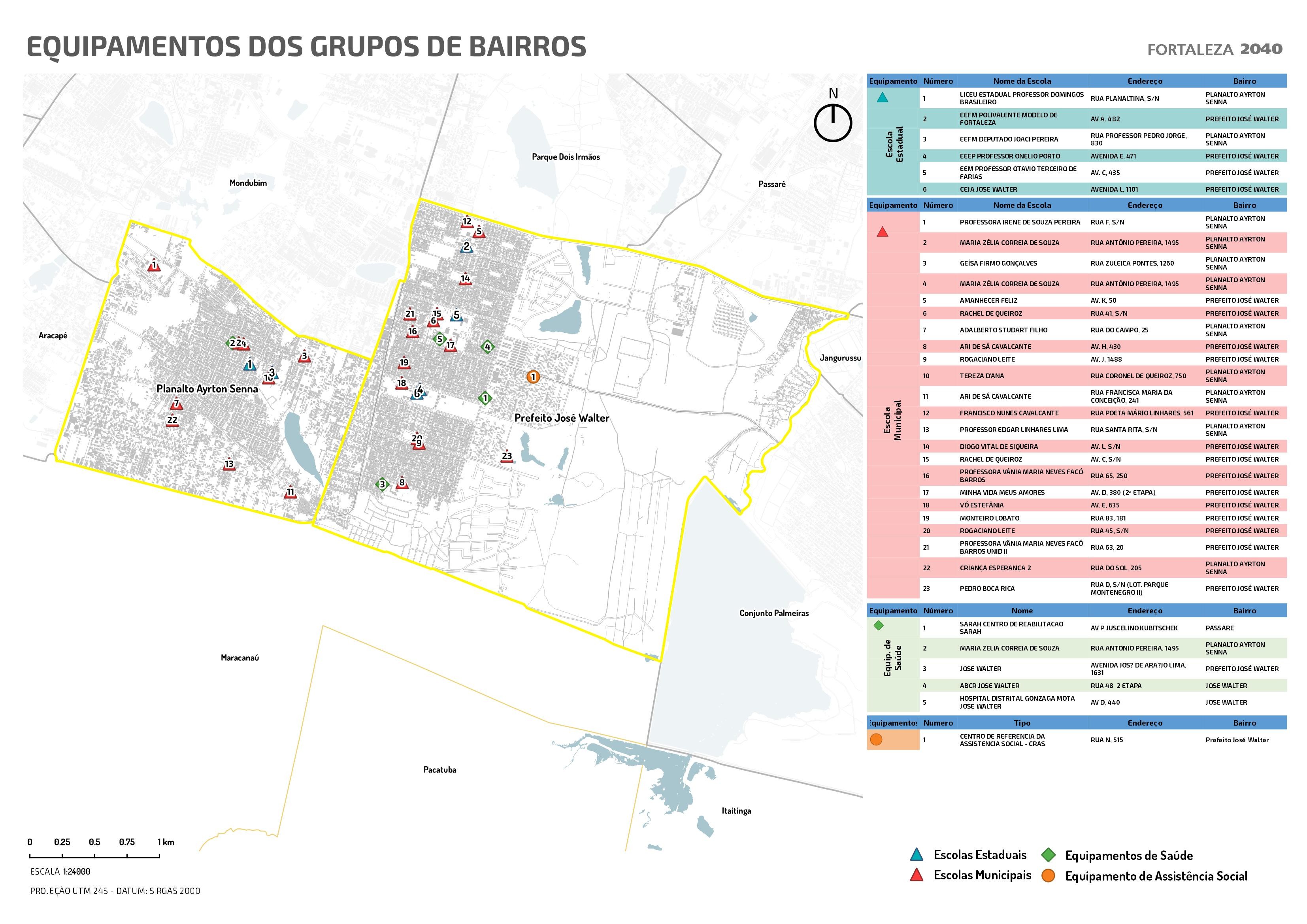 Fóruns Territoriais de Fortaleza - Mapa dos Fóruns Territoriais