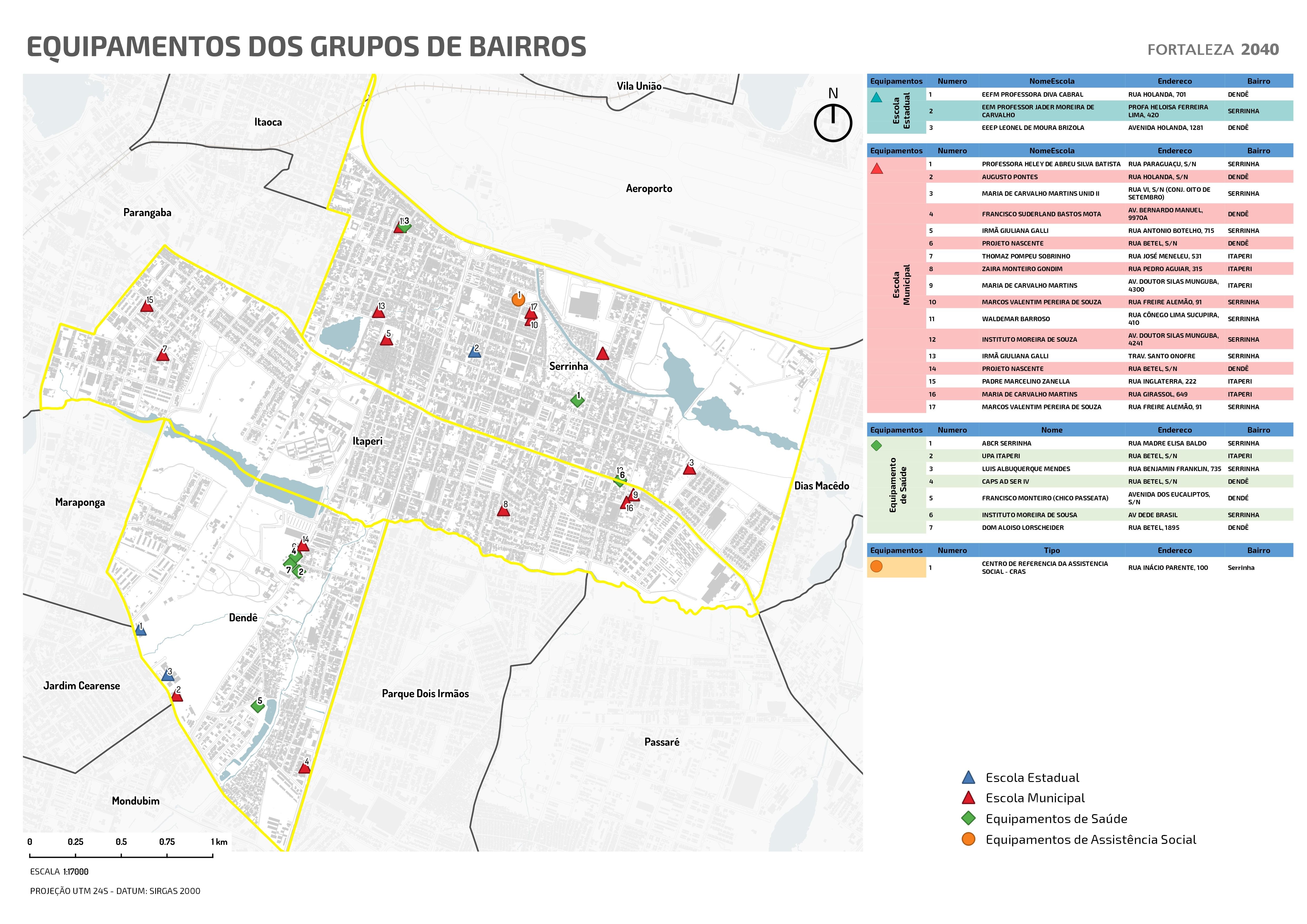 Fóruns Territoriais de Fortaleza - Mapa dos Fóruns Territoriais