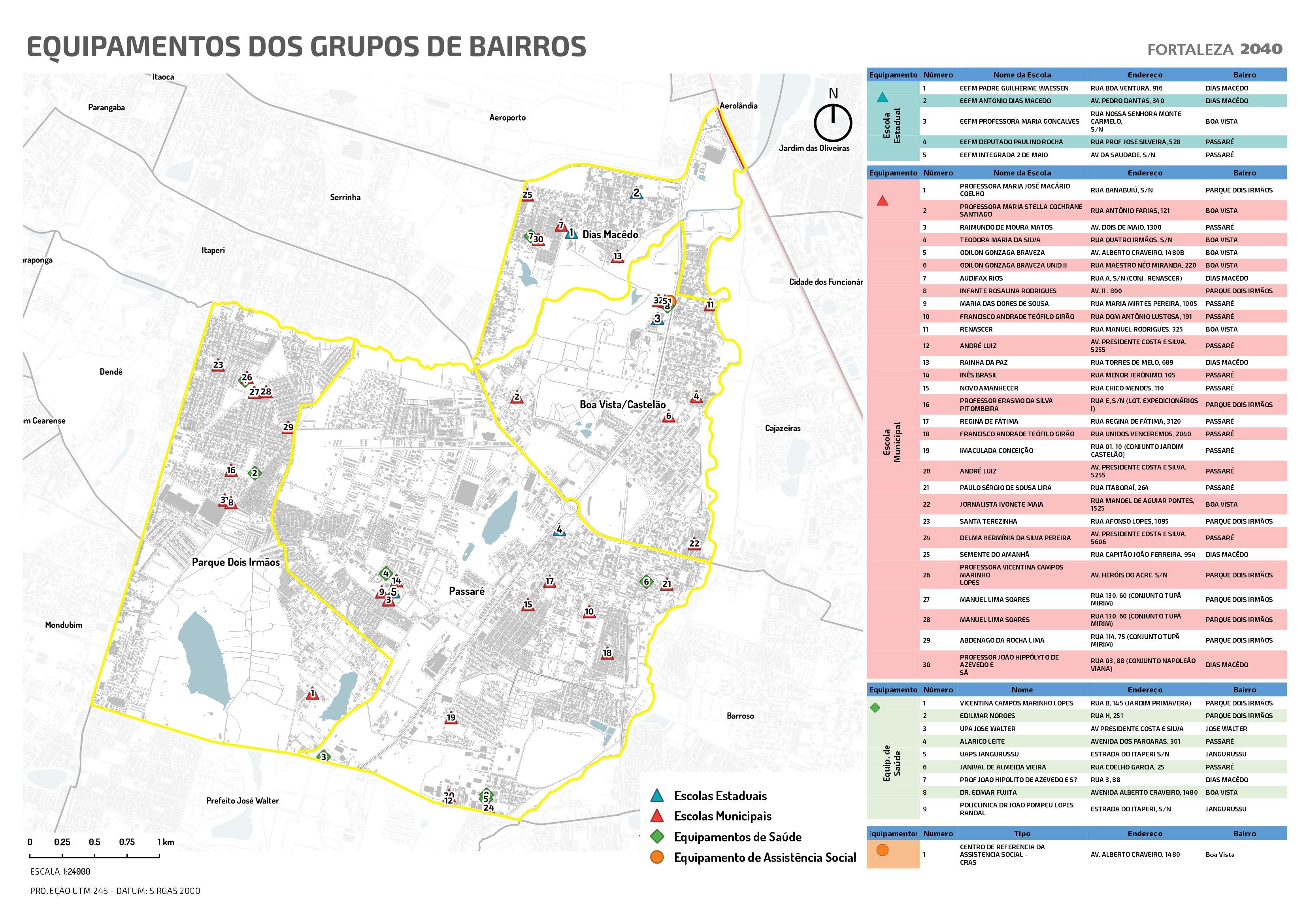 Fóruns Territoriais de Fortaleza - Mapa dos Fóruns Territoriais