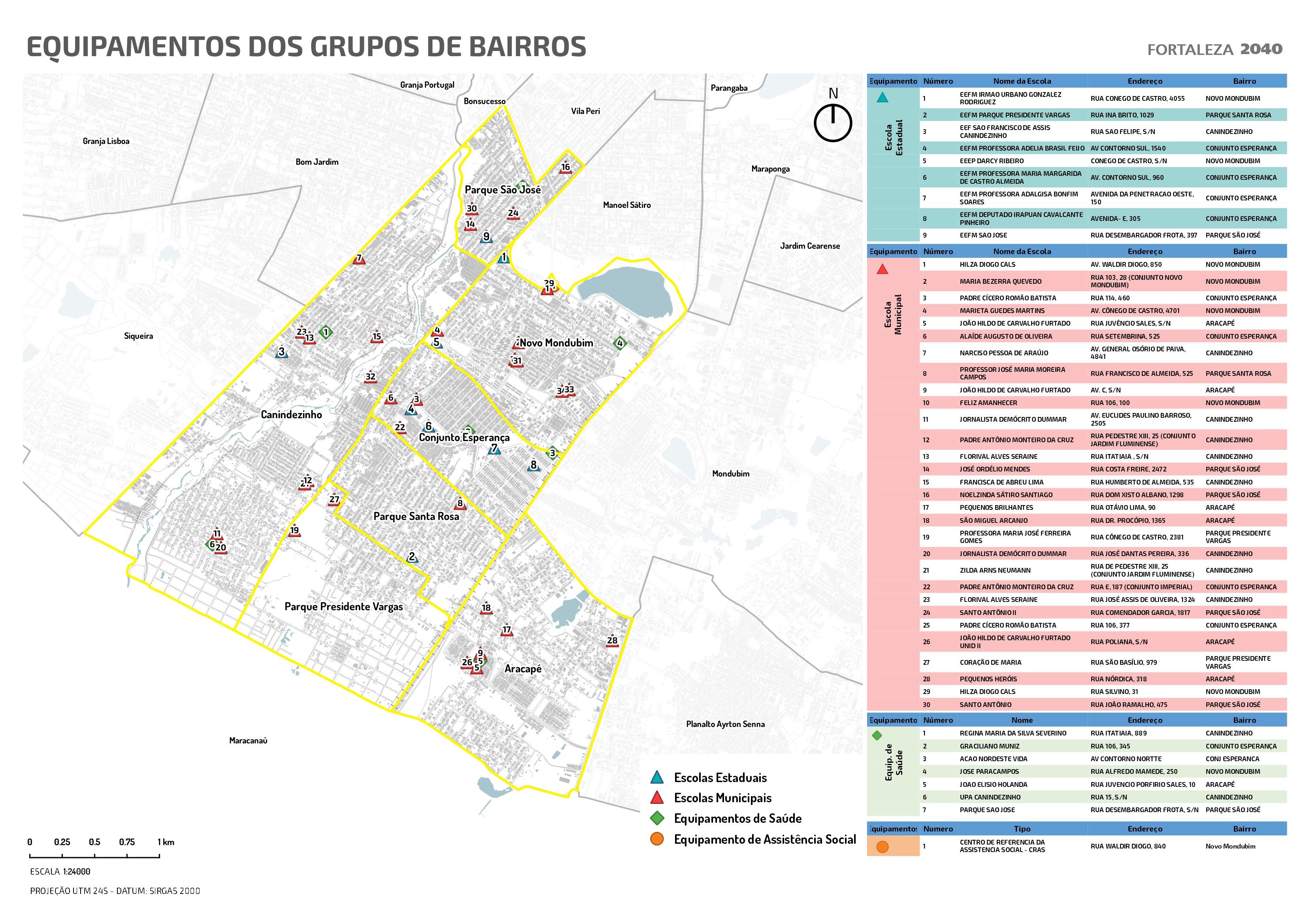 Fóruns Territoriais de Fortaleza - Mapa dos Fóruns Territoriais