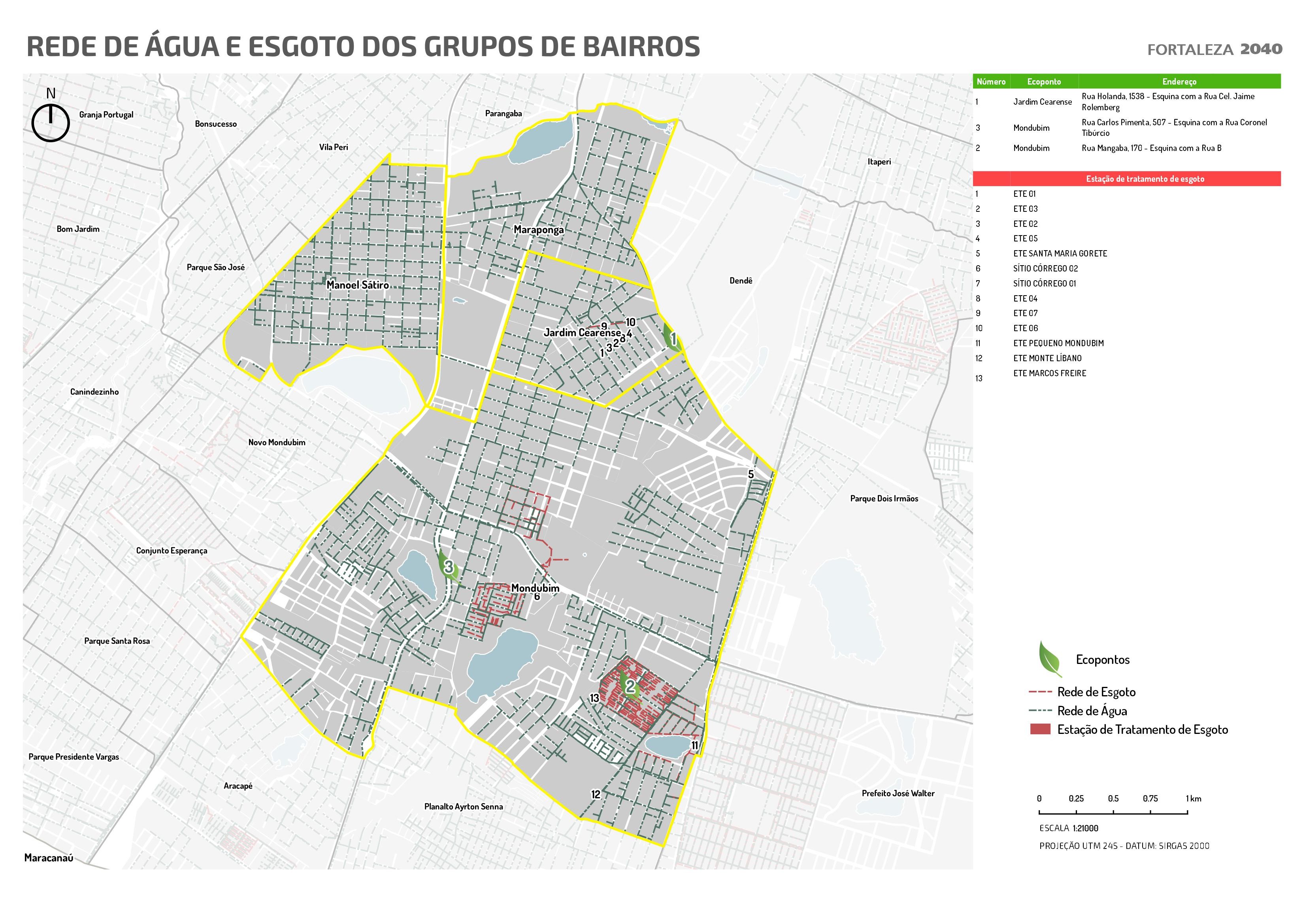 Fóruns Territoriais de Fortaleza - Mapa dos Fóruns Territoriais