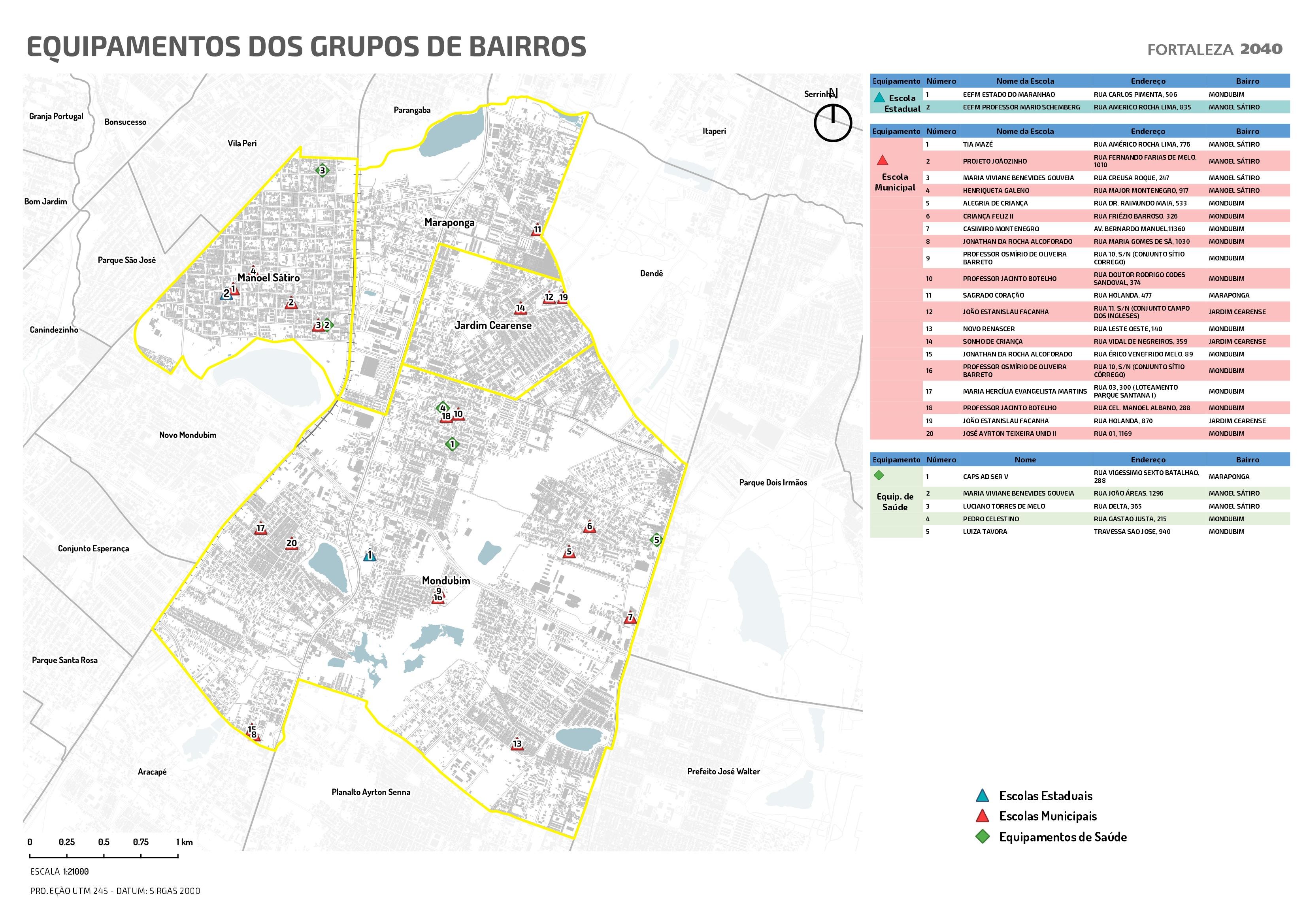 Fóruns Territoriais de Fortaleza - Mapa dos Fóruns Territoriais