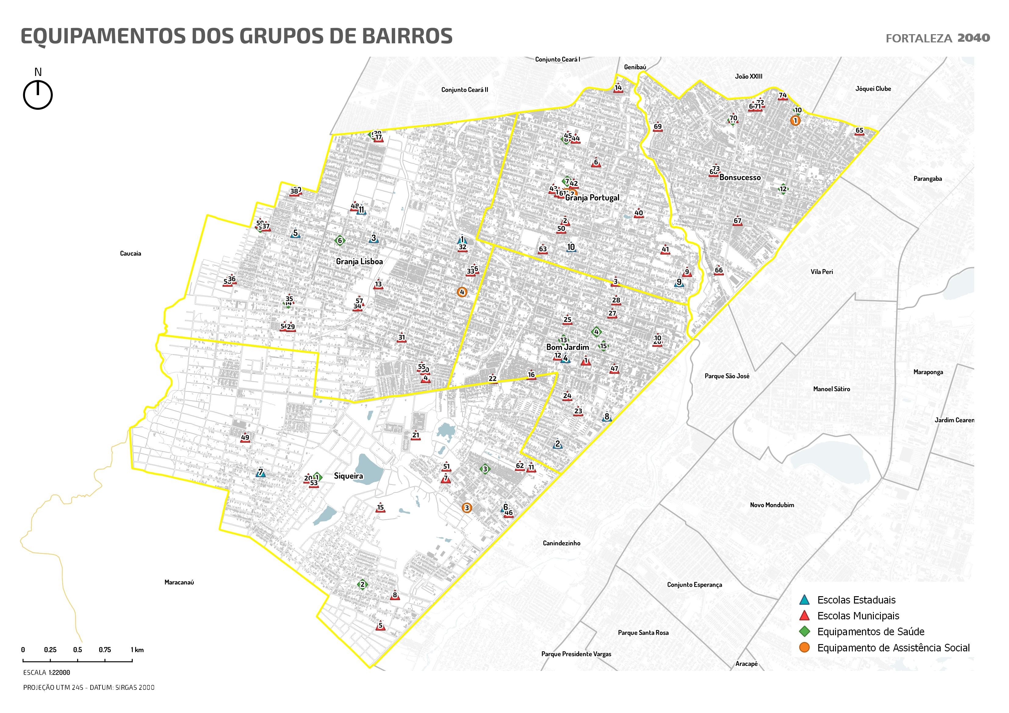 Fóruns Territoriais de Fortaleza - Mapa dos Fóruns Territoriais