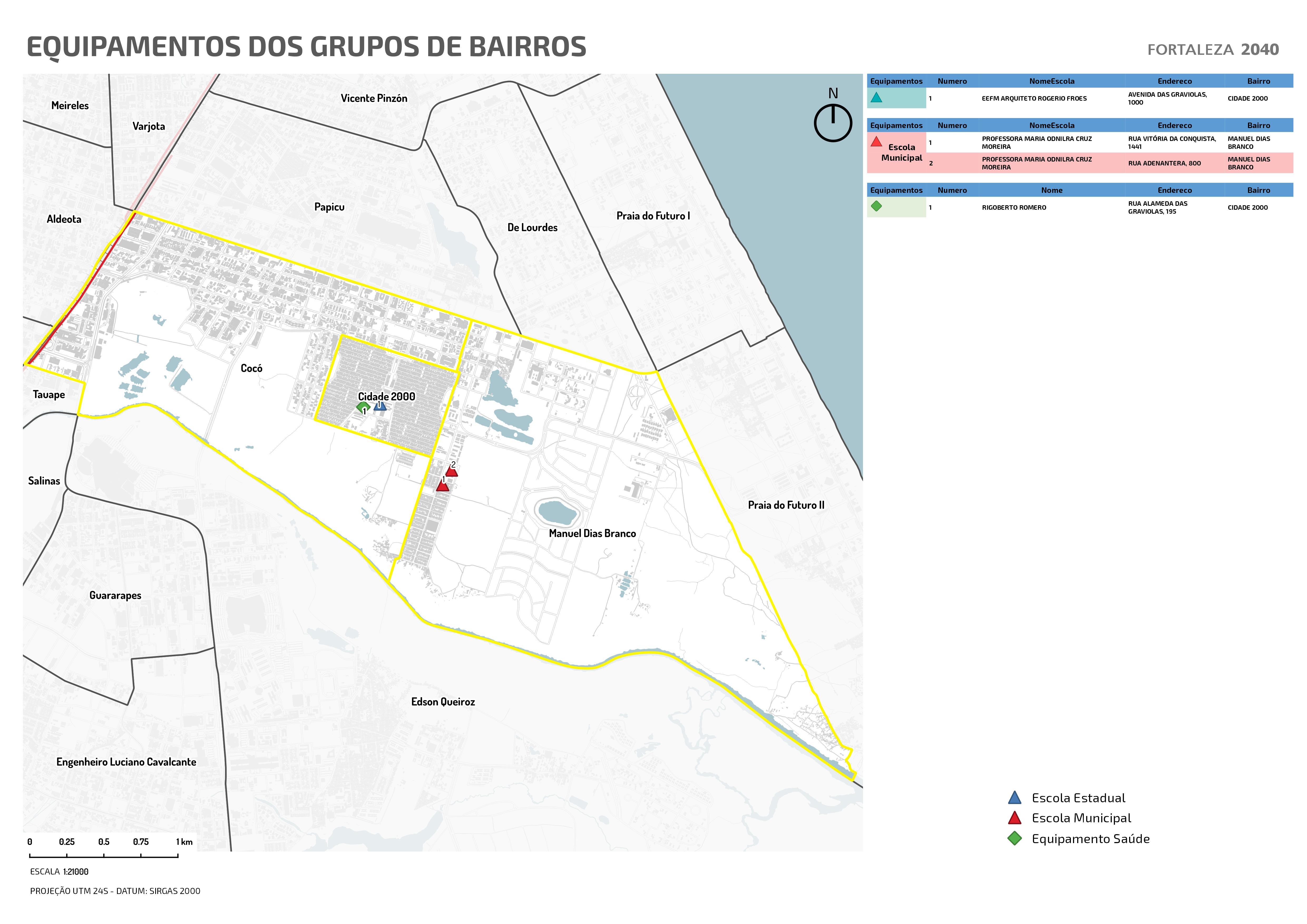 Fóruns Territoriais de Fortaleza - Mapa dos Fóruns Territoriais