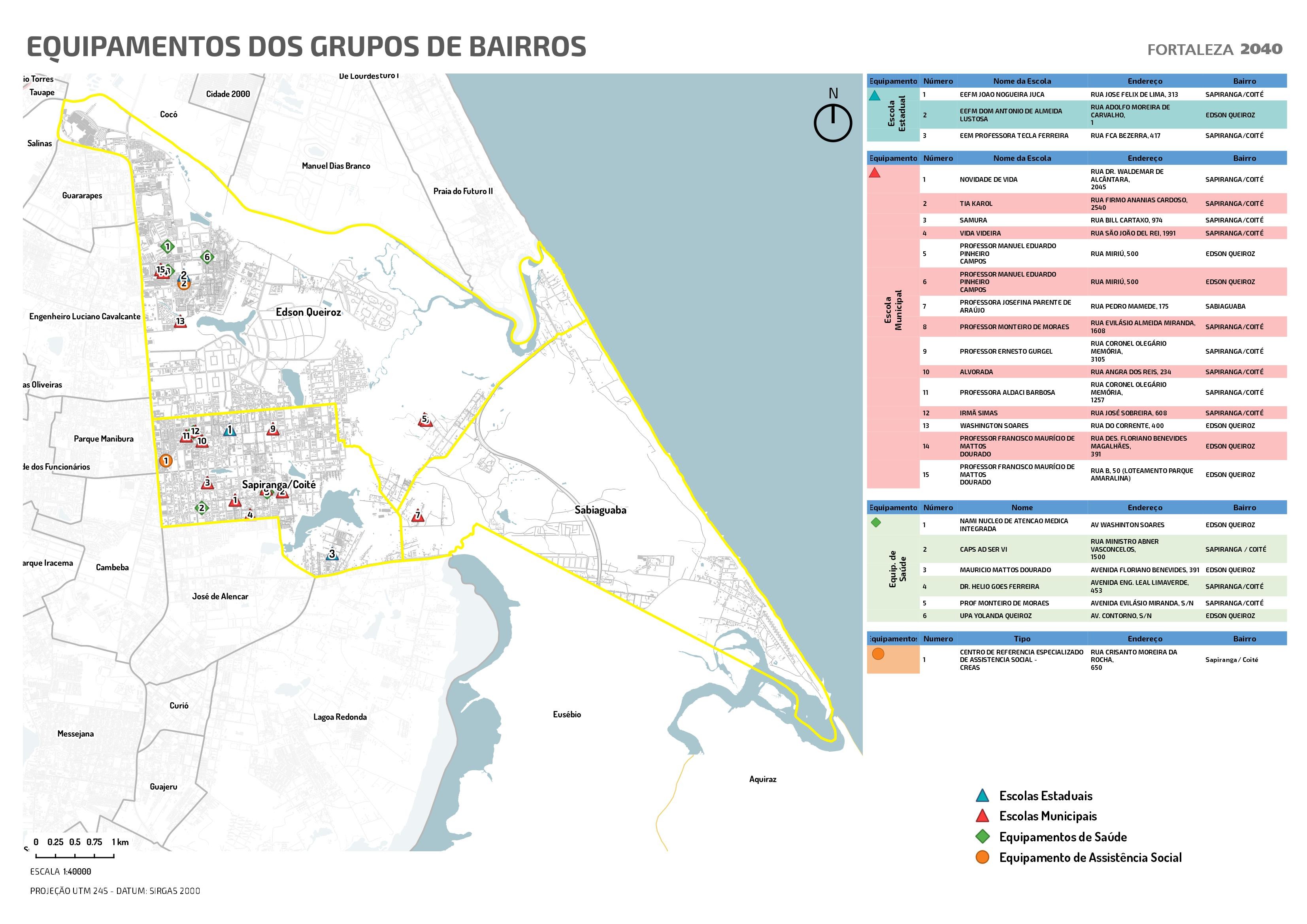 Fóruns Territoriais de Fortaleza - Mapa dos Fóruns Territoriais