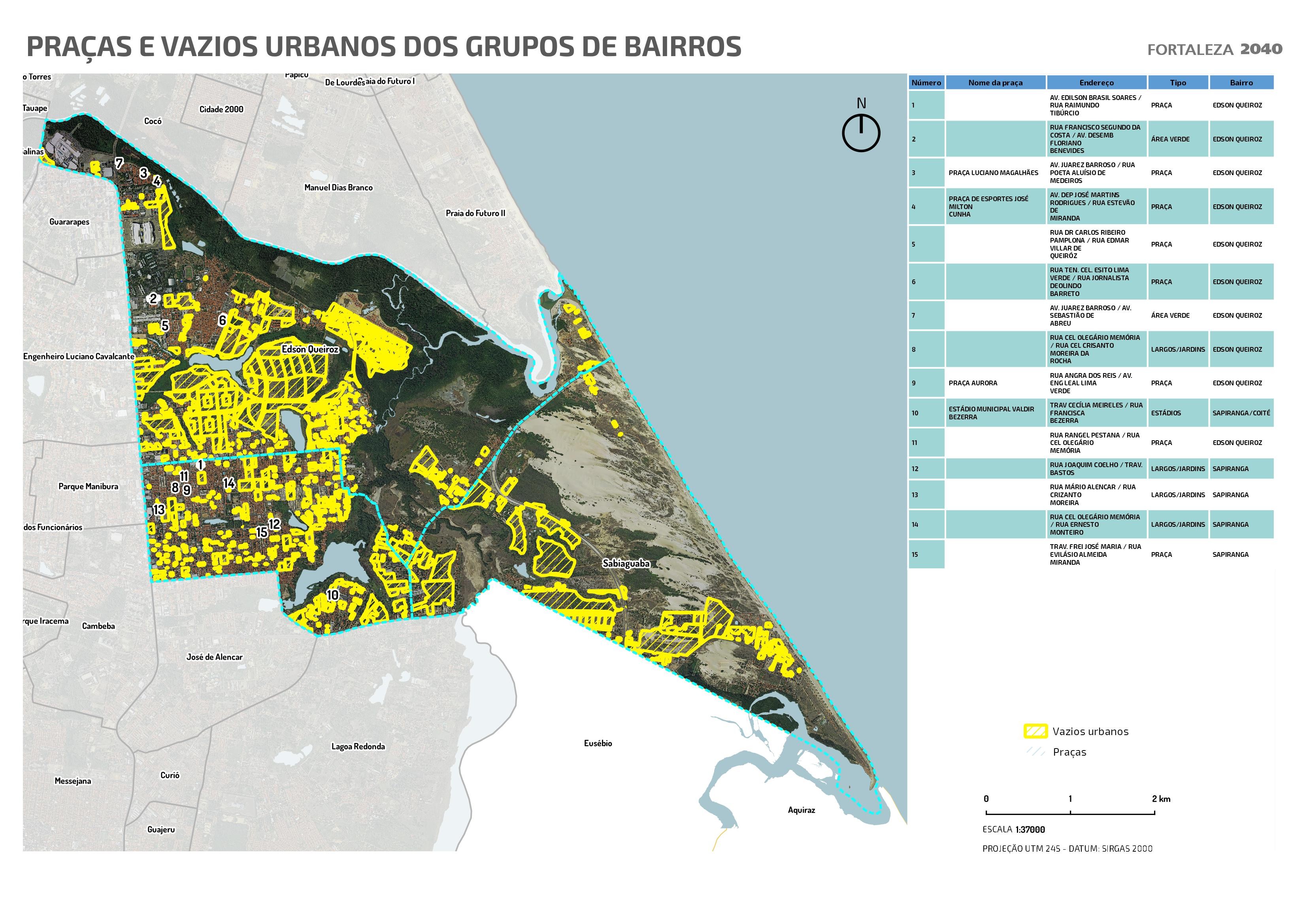 Fóruns Territoriais de Fortaleza - Mapa dos Fóruns Territoriais