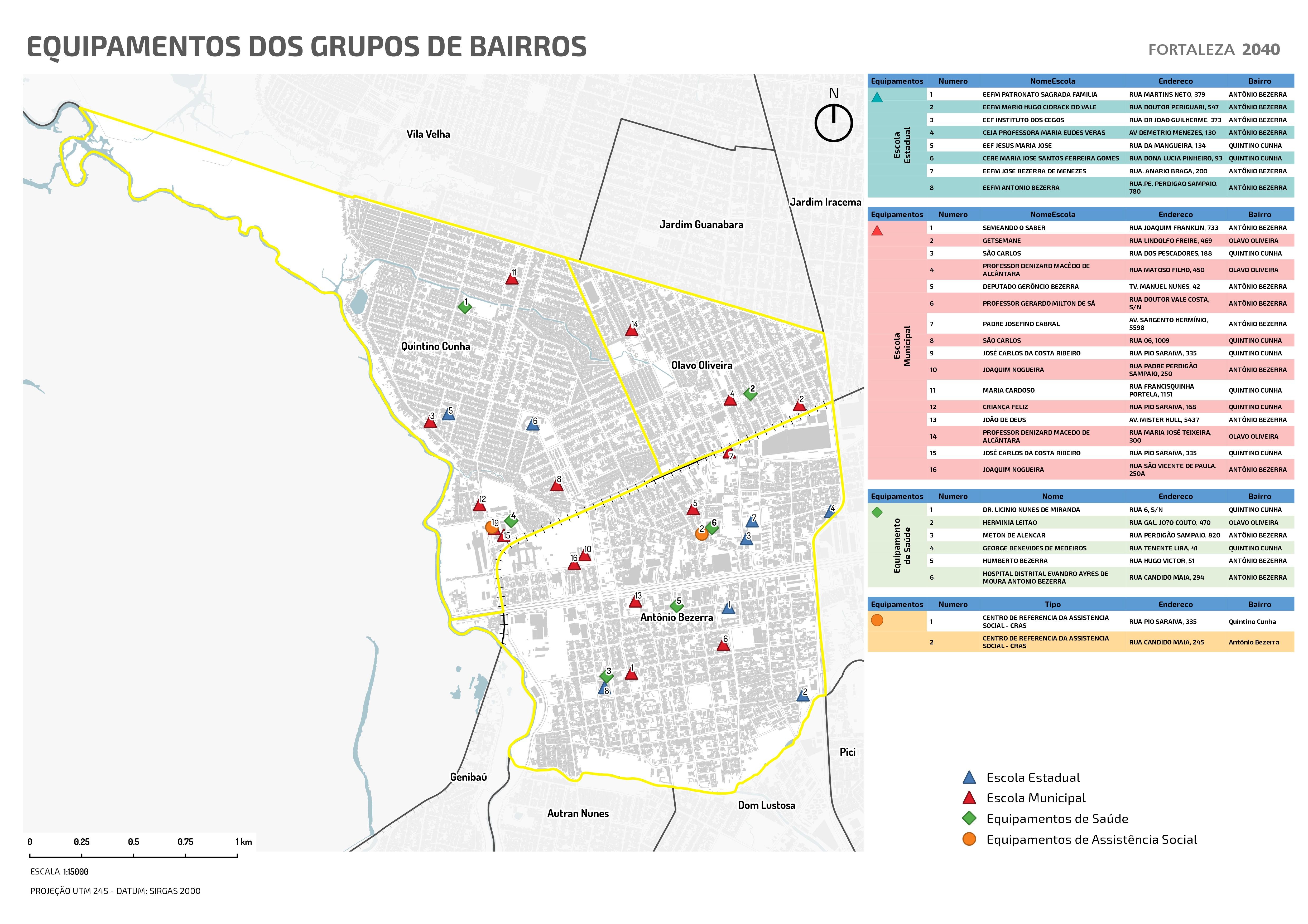 Fóruns Territoriais de Fortaleza - Mapa dos Fóruns Territoriais