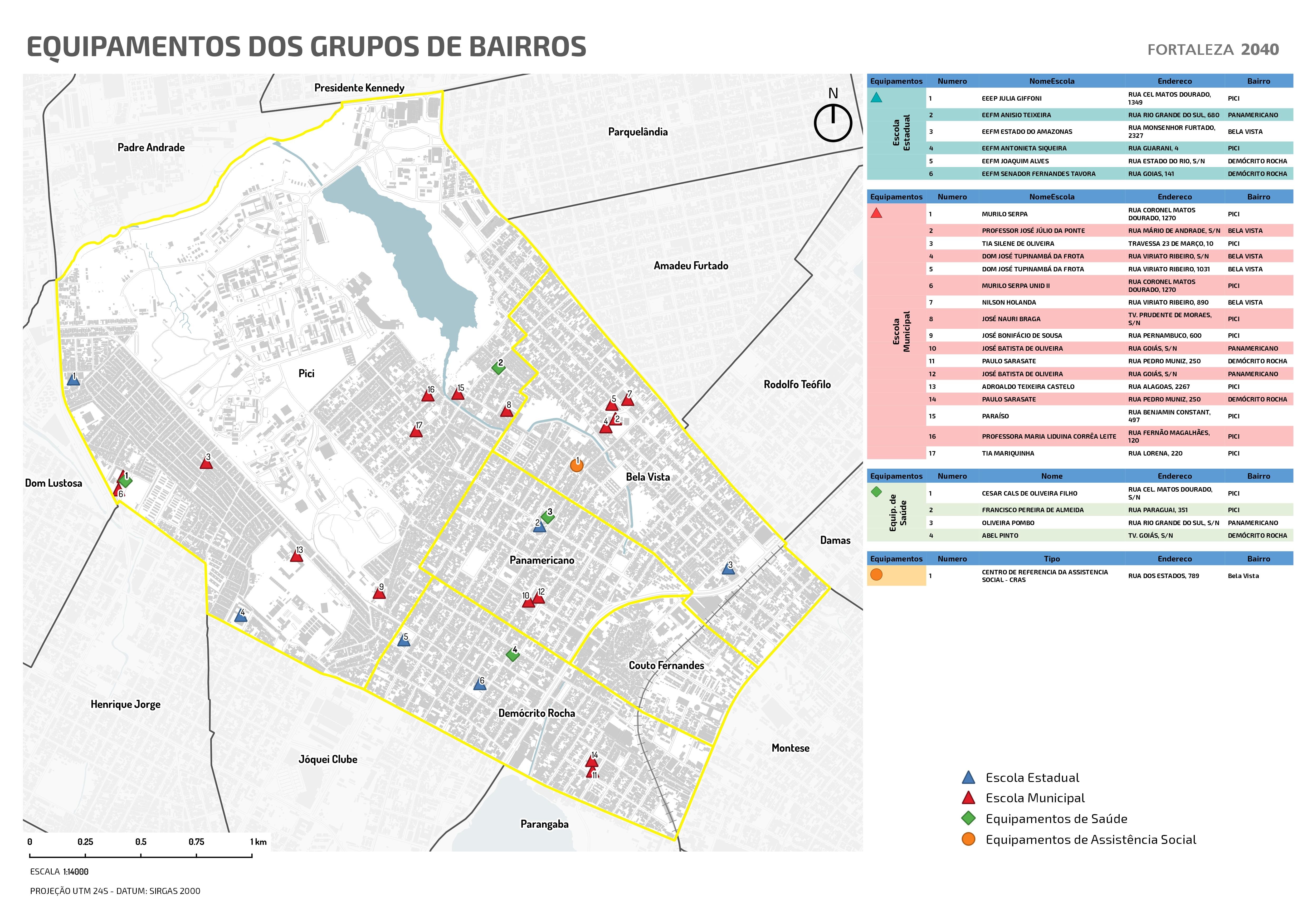 Fóruns Territoriais de Fortaleza - Mapa dos Fóruns Territoriais