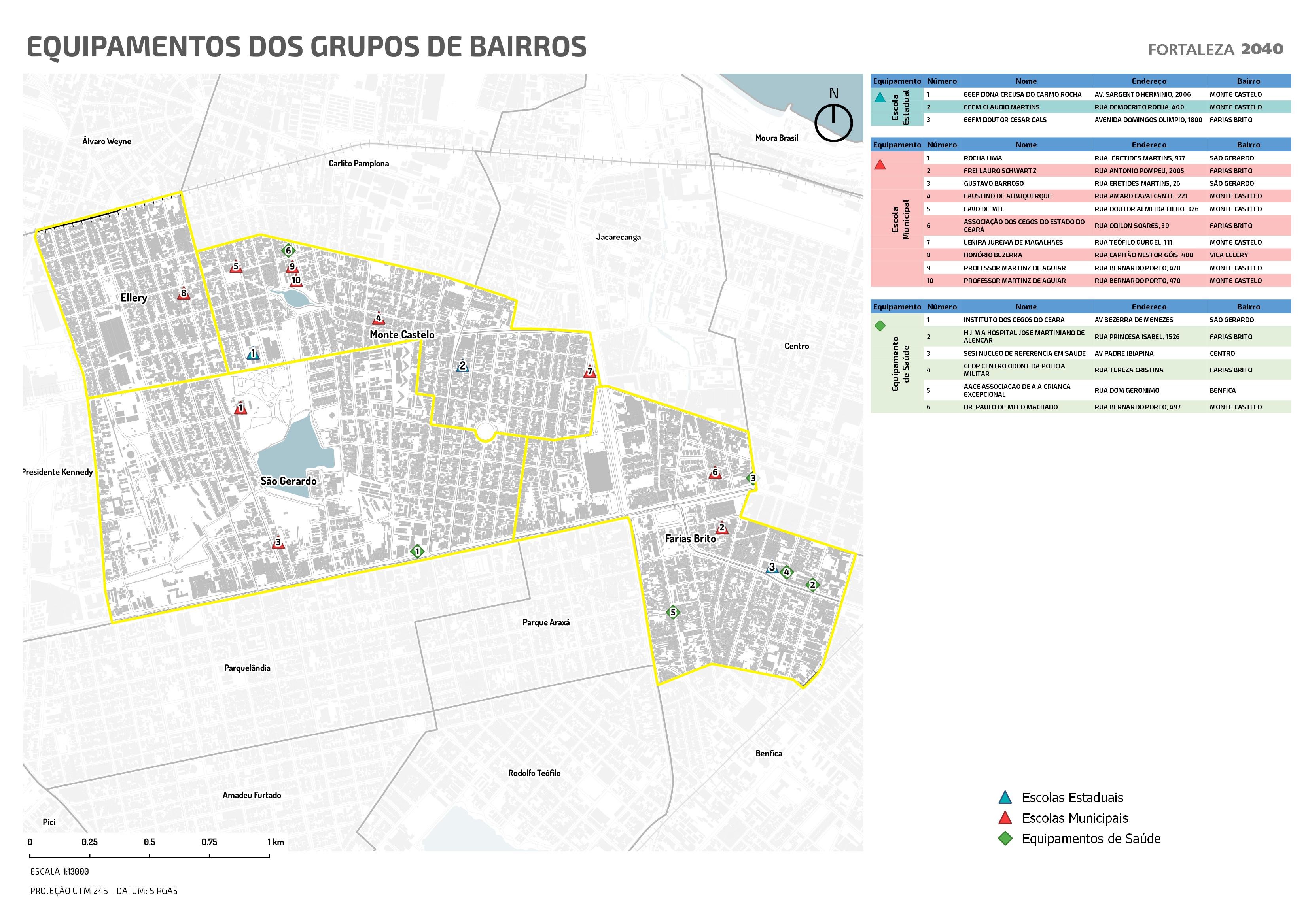 Fóruns Territoriais de Fortaleza - Mapa dos Fóruns Territoriais