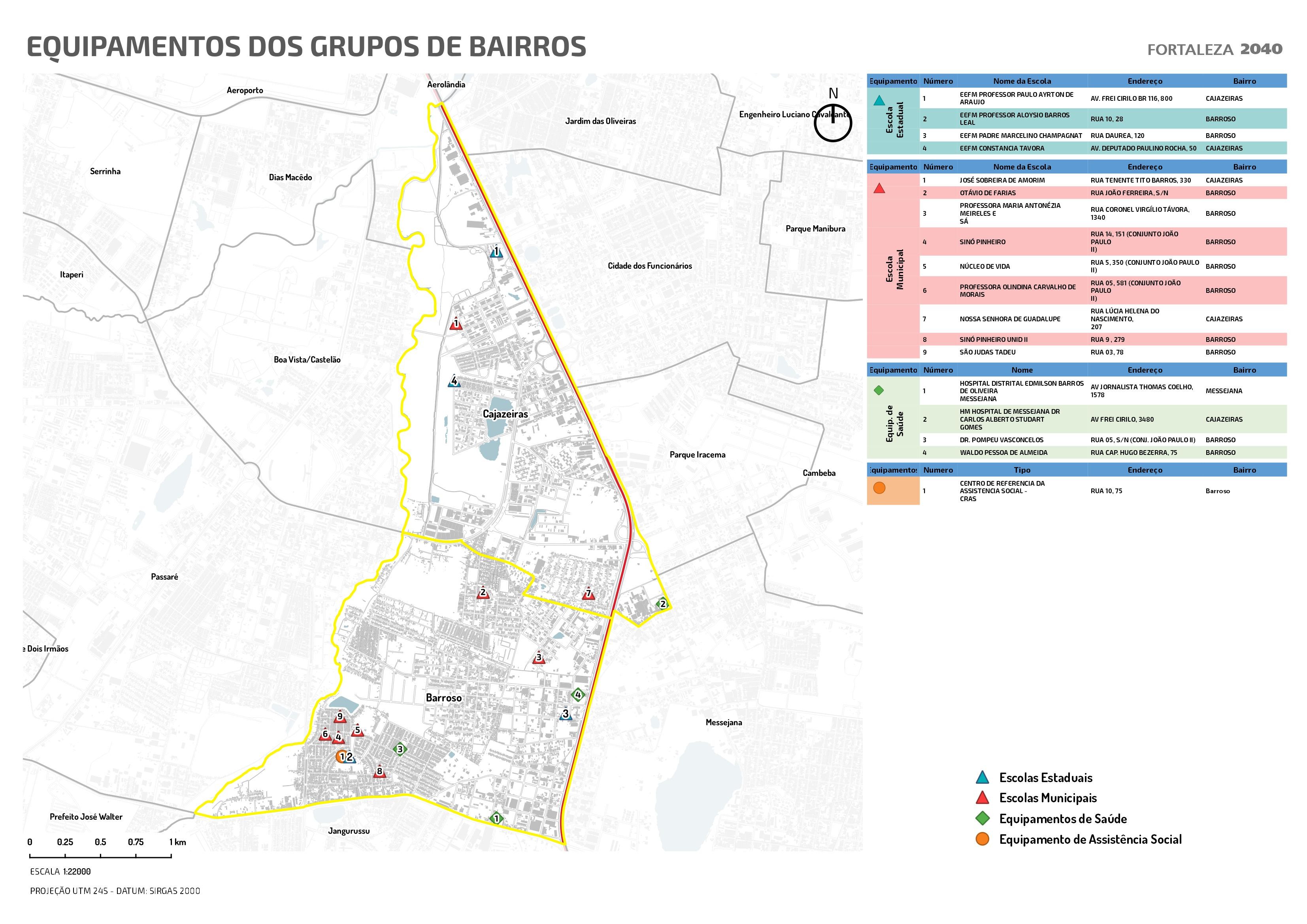 Fóruns Territoriais de Fortaleza - Mapa dos Fóruns Territoriais