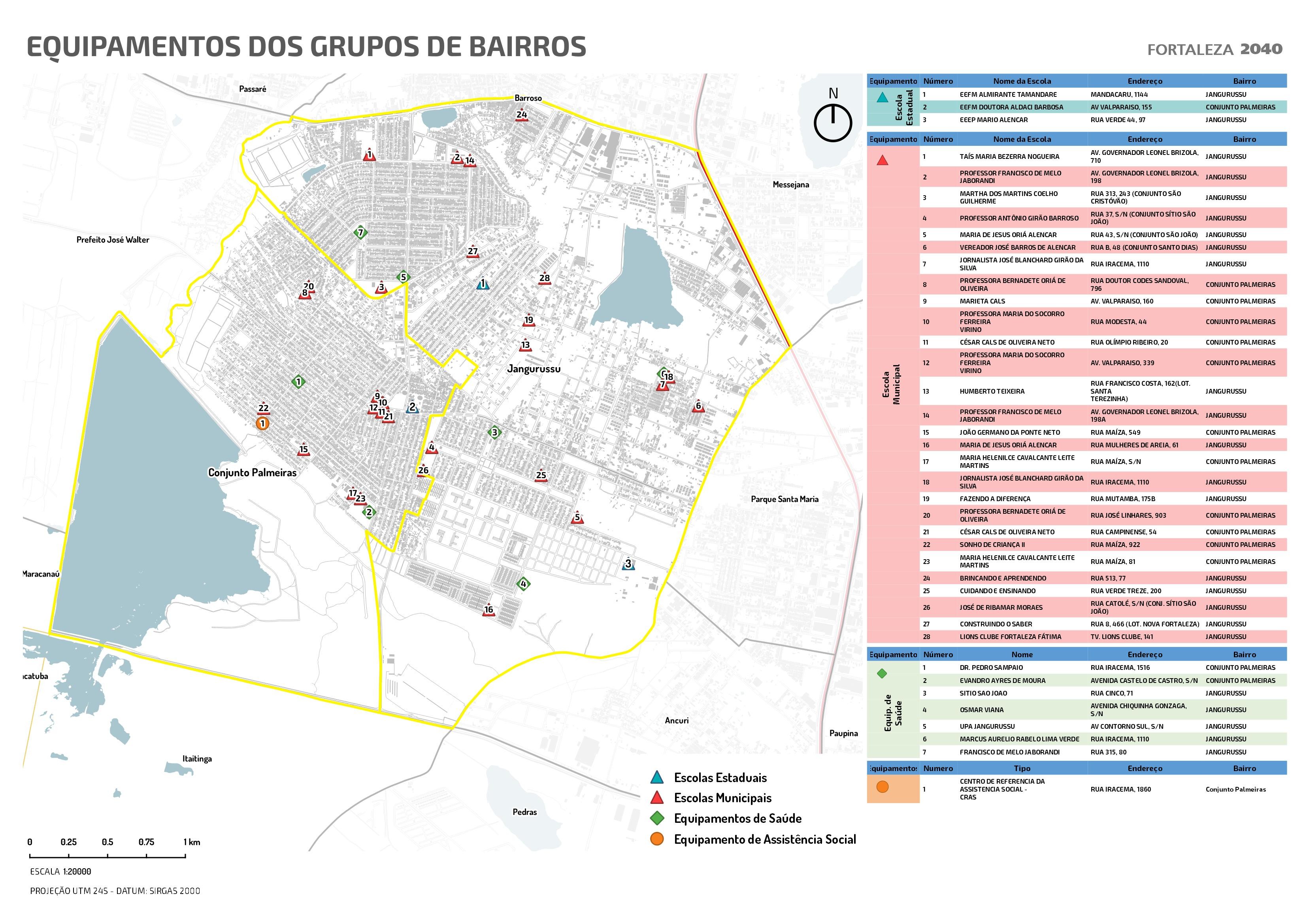 Fóruns Territoriais de Fortaleza - Mapa dos Fóruns Territoriais