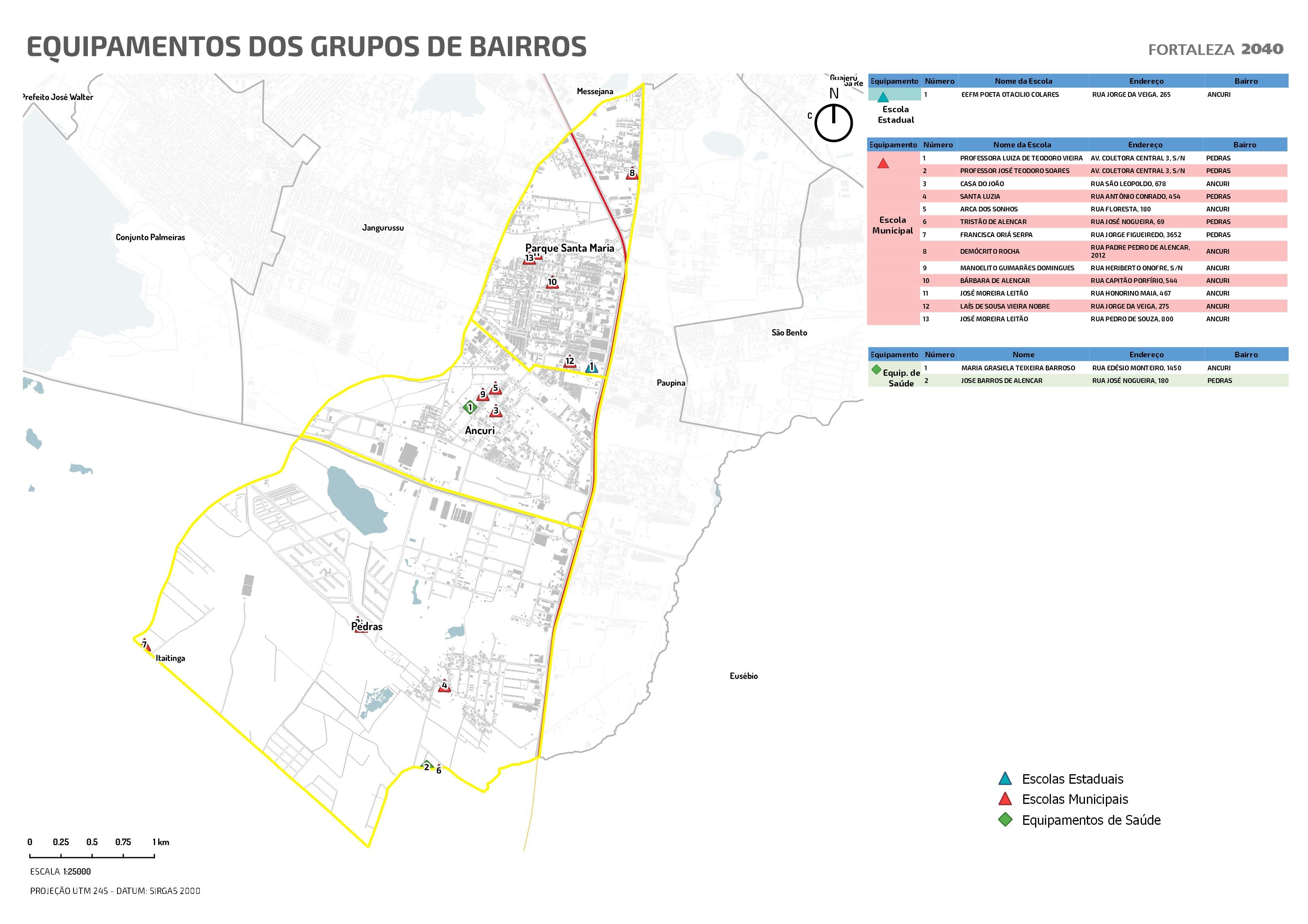 Fóruns Territoriais de Fortaleza - Mapa dos Fóruns Territoriais