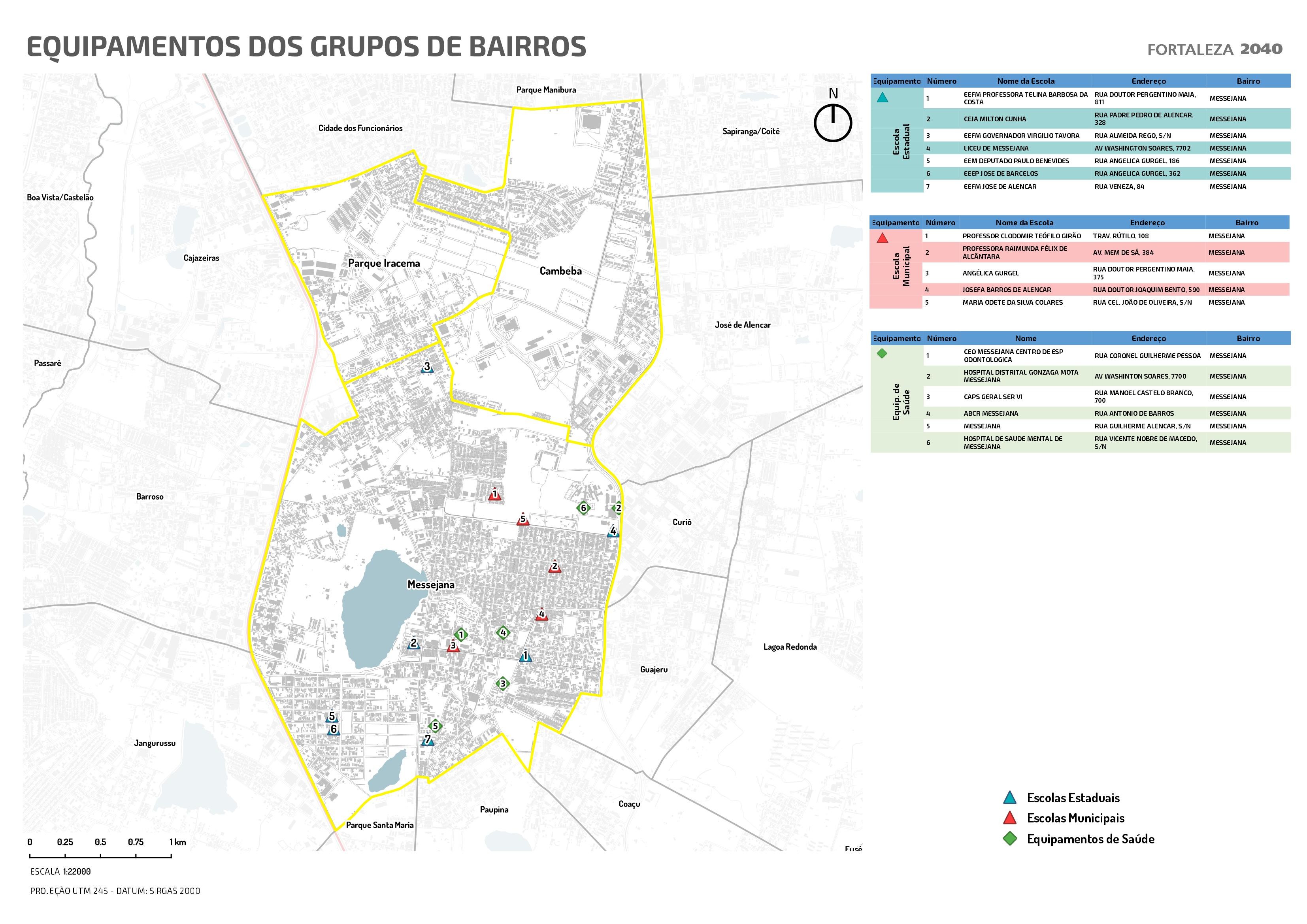 Fóruns Territoriais de Fortaleza - Mapa dos Fóruns Territoriais