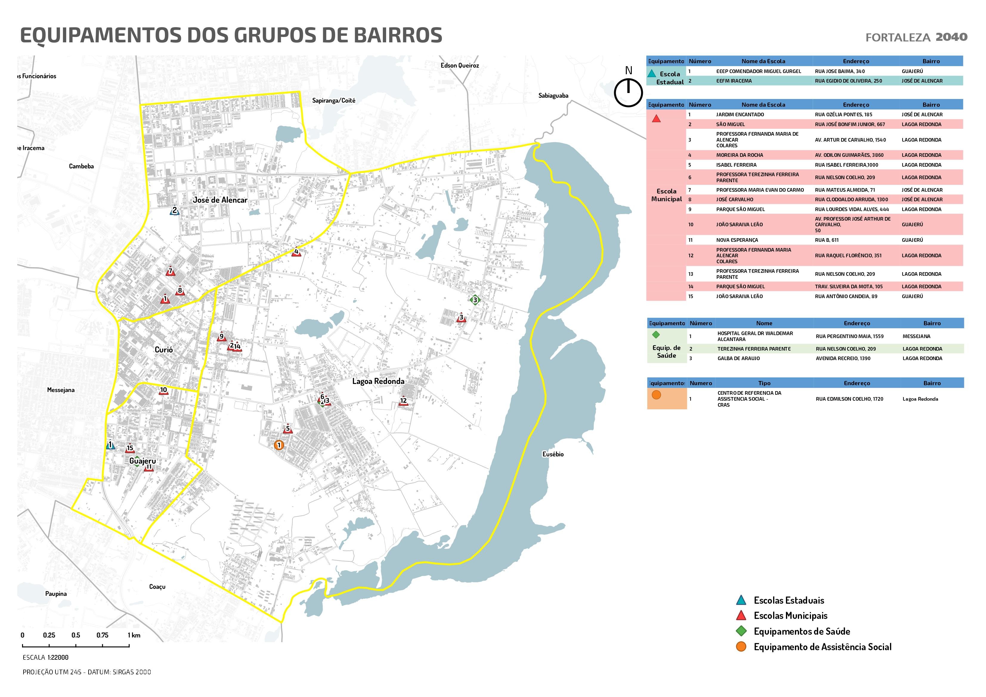 Fóruns Territoriais de Fortaleza - Mapa dos Fóruns Territoriais