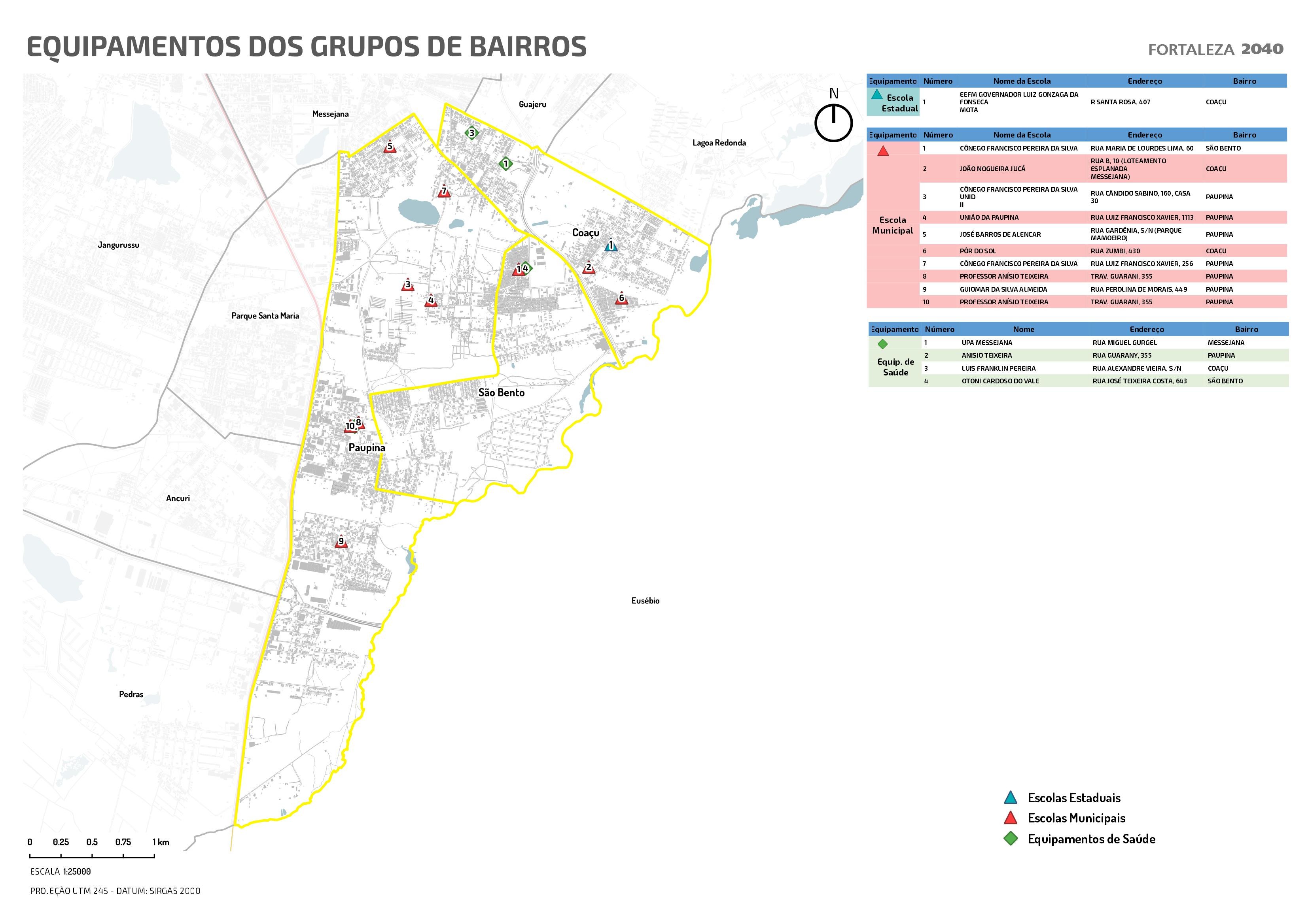 Fóruns Territoriais de Fortaleza - Mapa dos Fóruns Territoriais