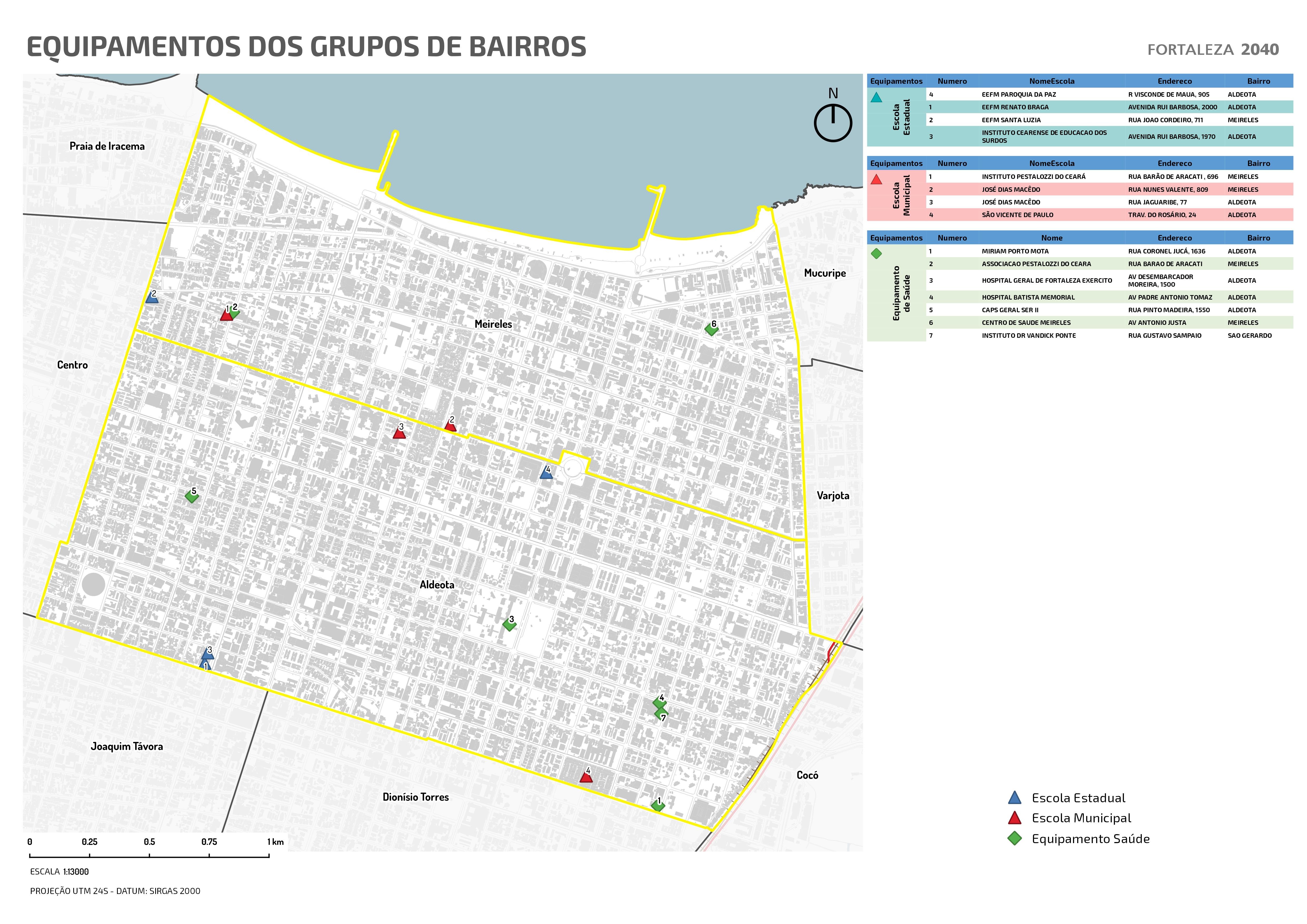 Fóruns Territoriais de Fortaleza - Mapa dos Fóruns Territoriais