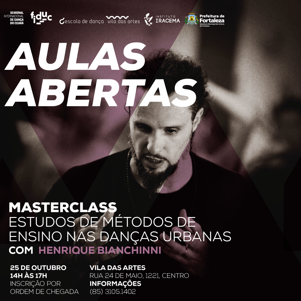 Fóruns Territoriais de Fortaleza - Fórun Territorial Centro, Moura Brasil e Praia de Iracema - Vila das Artes promove masterclass de hip-hop com Henrique Bianchini